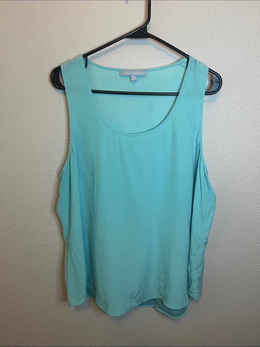 Antonio Melani Washable Silk Tank Blouse Aqua Size XL